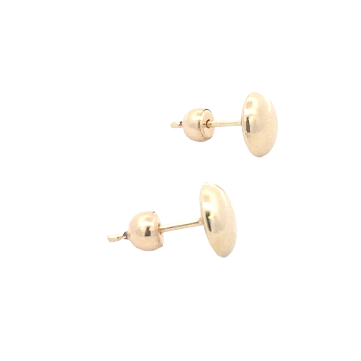 Yellow gold 7mm button earring Gardiner Brothers