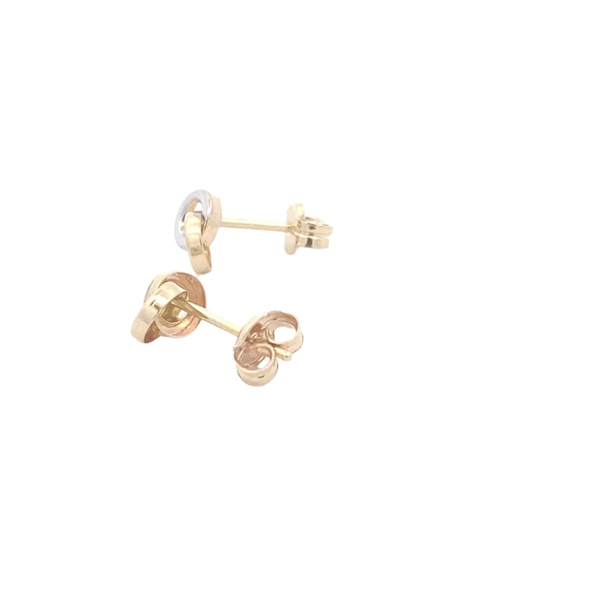 Yellow and white gold 2 interlocking circles earrings Gardiner Brothers