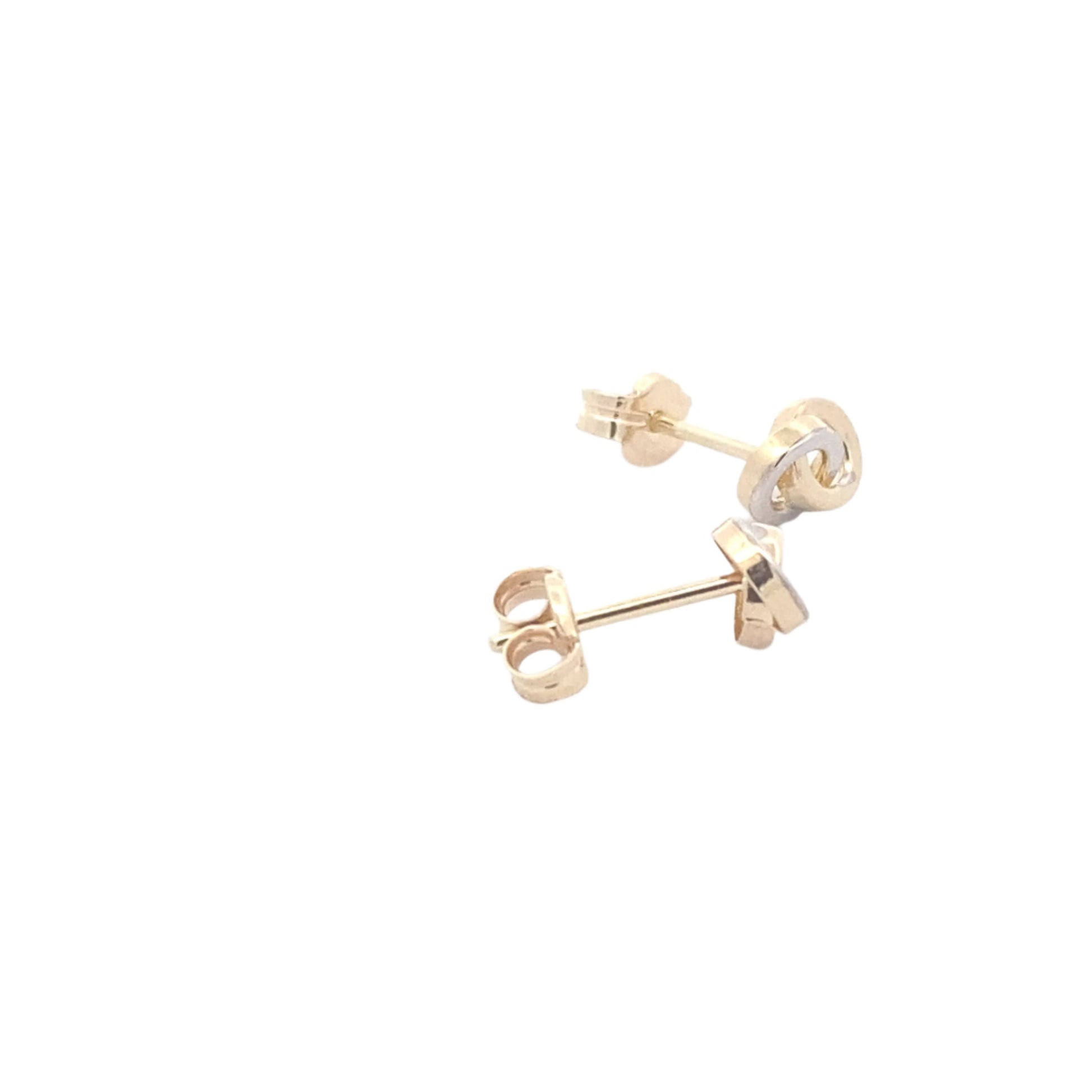 Yellow and white gold 2 interlocking circles earrings Gardiner Brothers