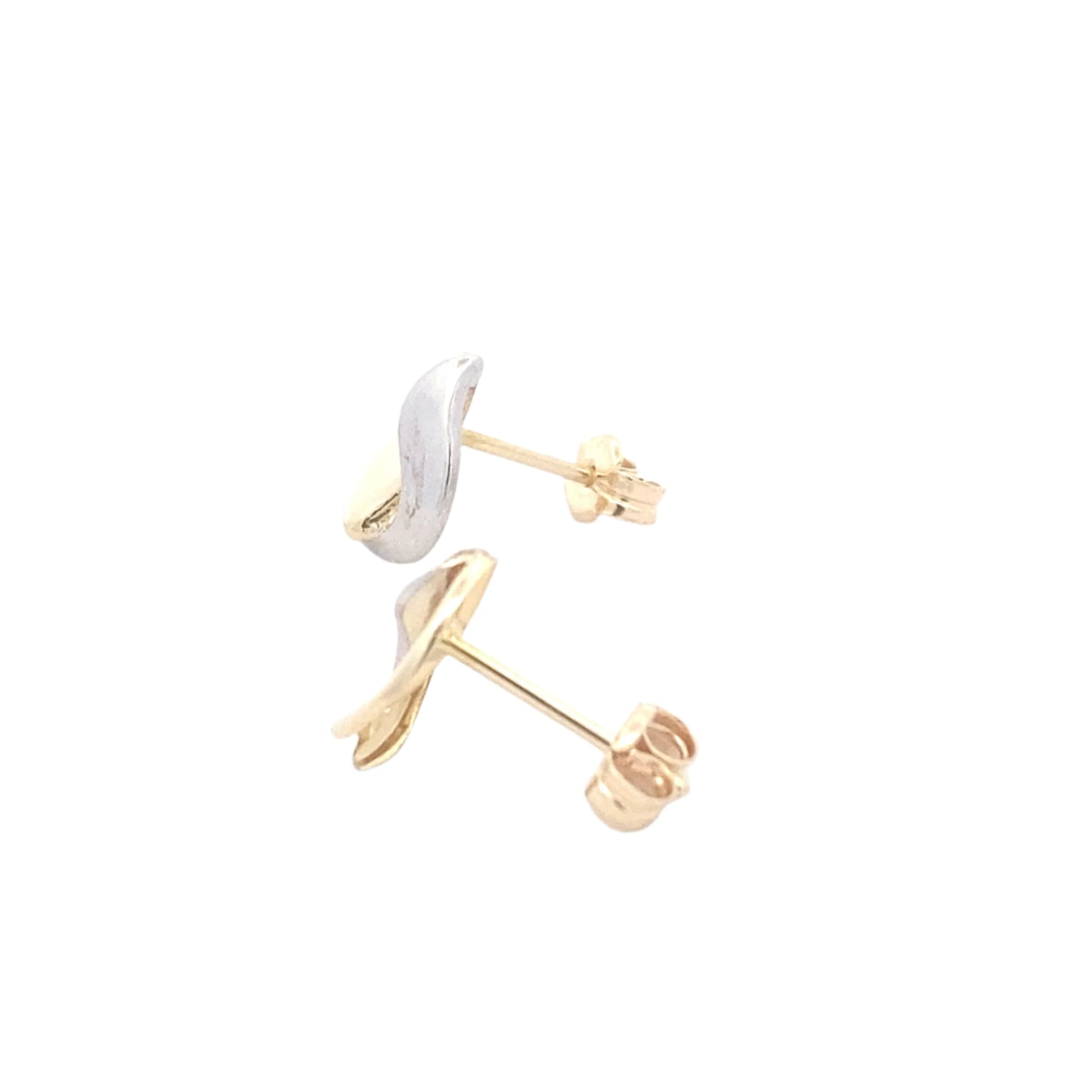 Yellow and white gold split blade earrings Gardiner Brothers
