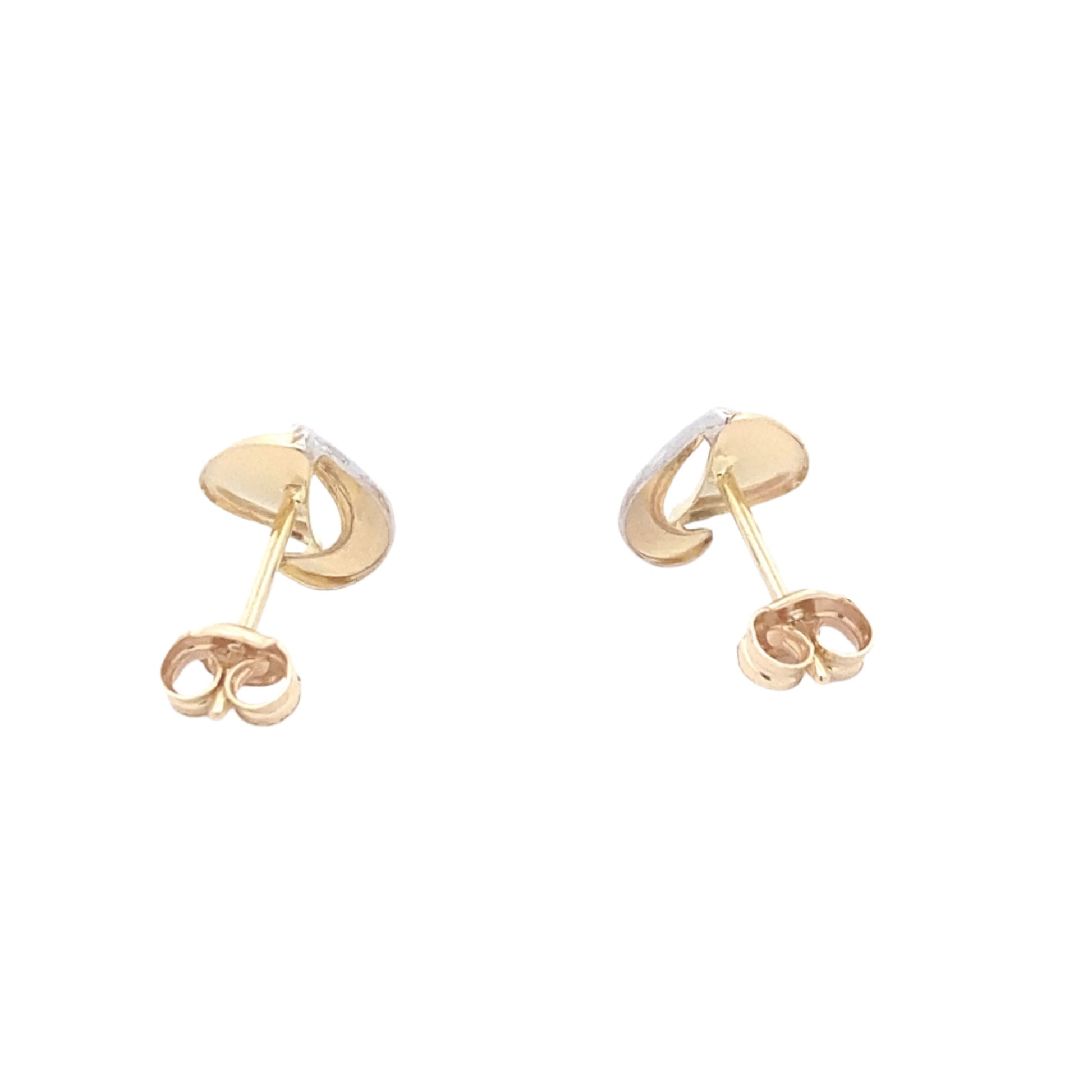 Yellow and white gold split blade earrings Gardiner Brothers