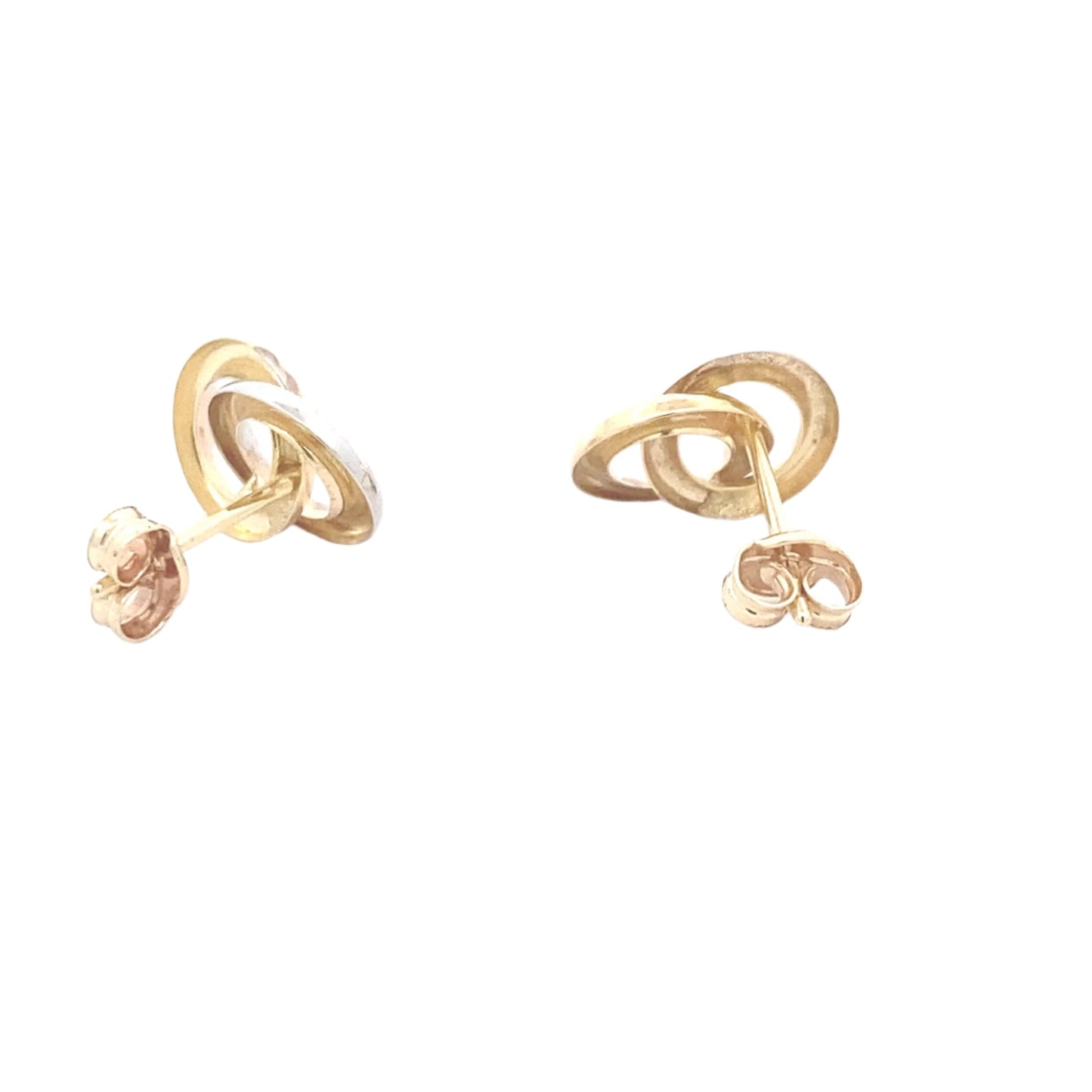 Yellow and white gold open interlocking circles earrings Gardiner Brothers
