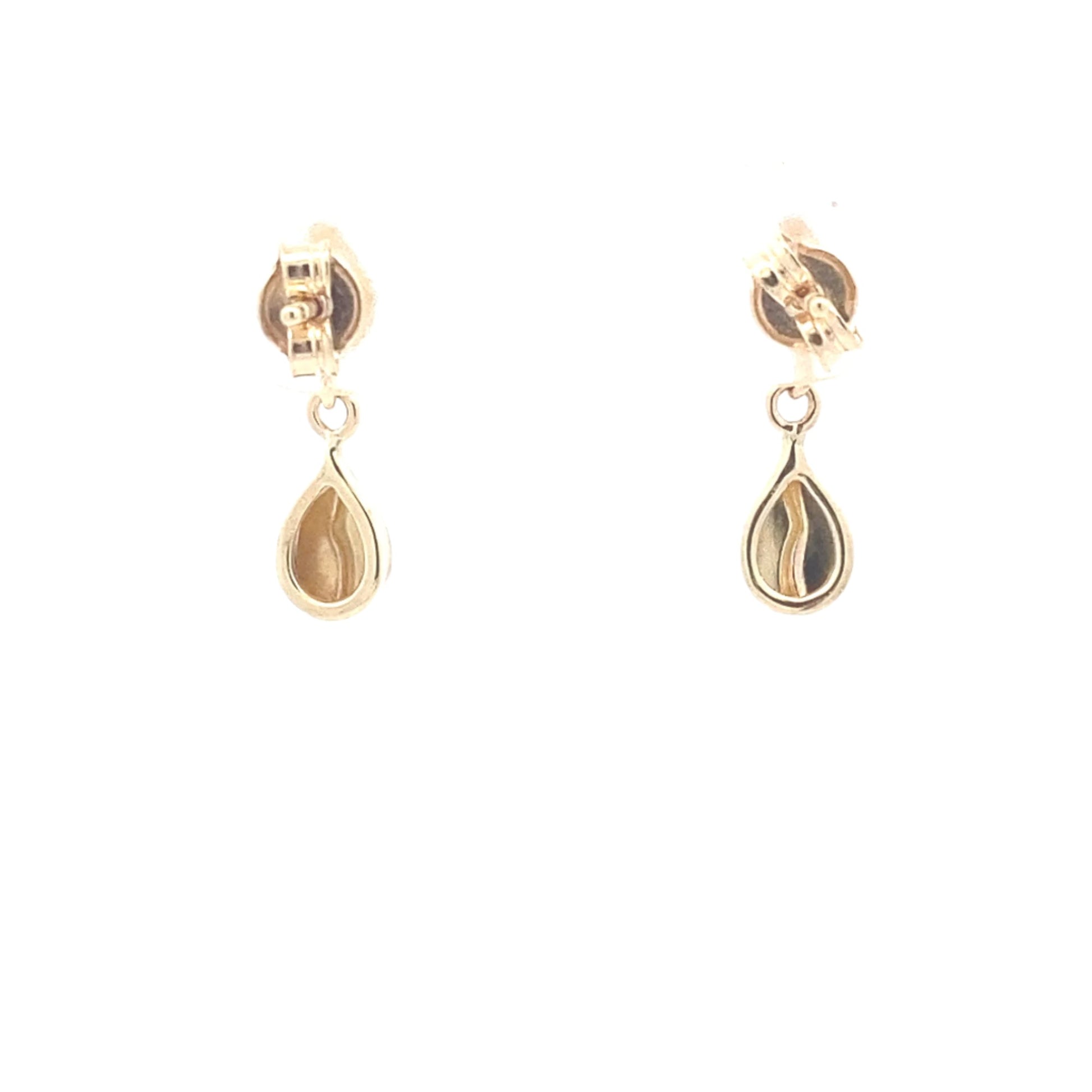 Yellow and white gold drop style earrings Gardiner Brothers
