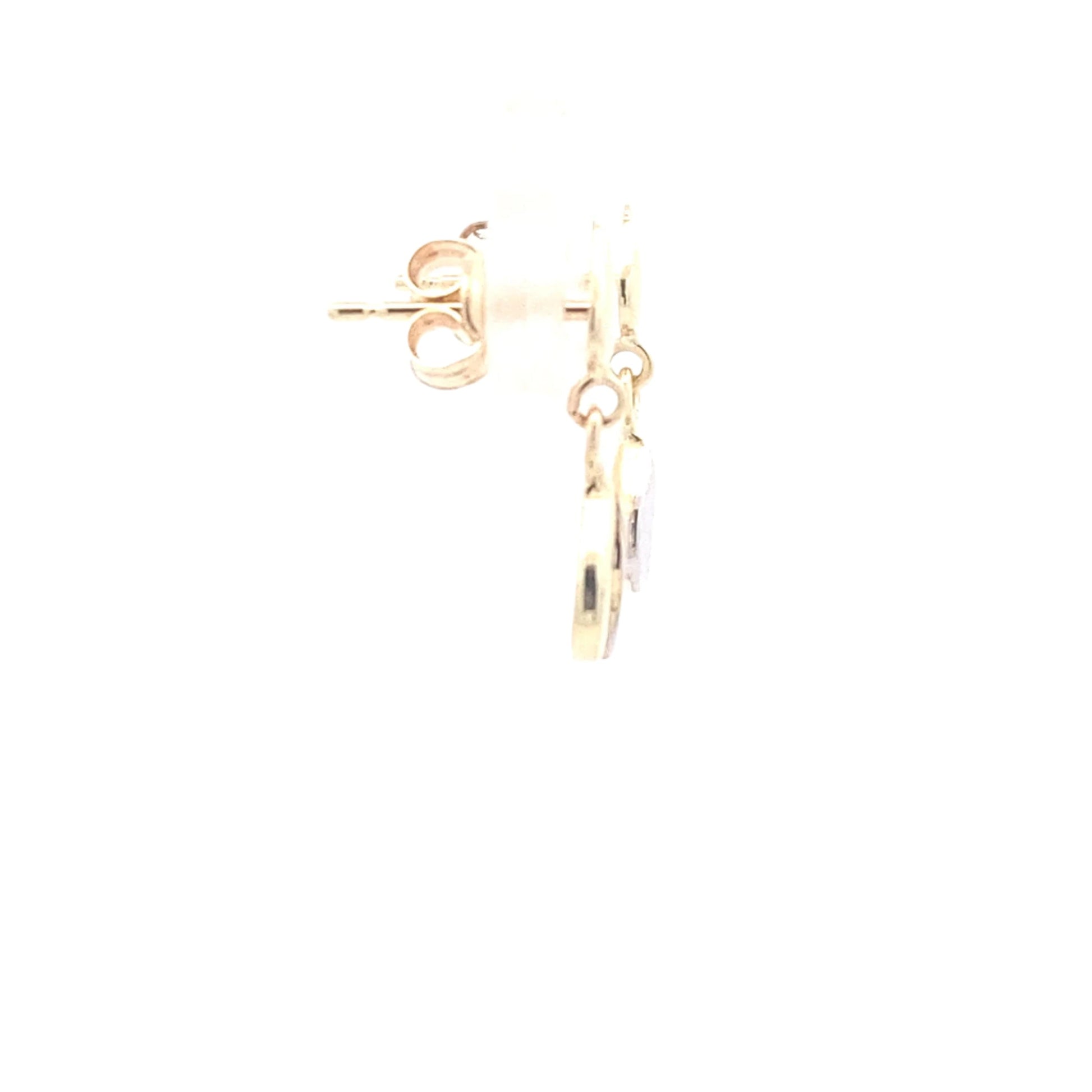 Yellow and white gold drop style earrings Gardiner Brothers