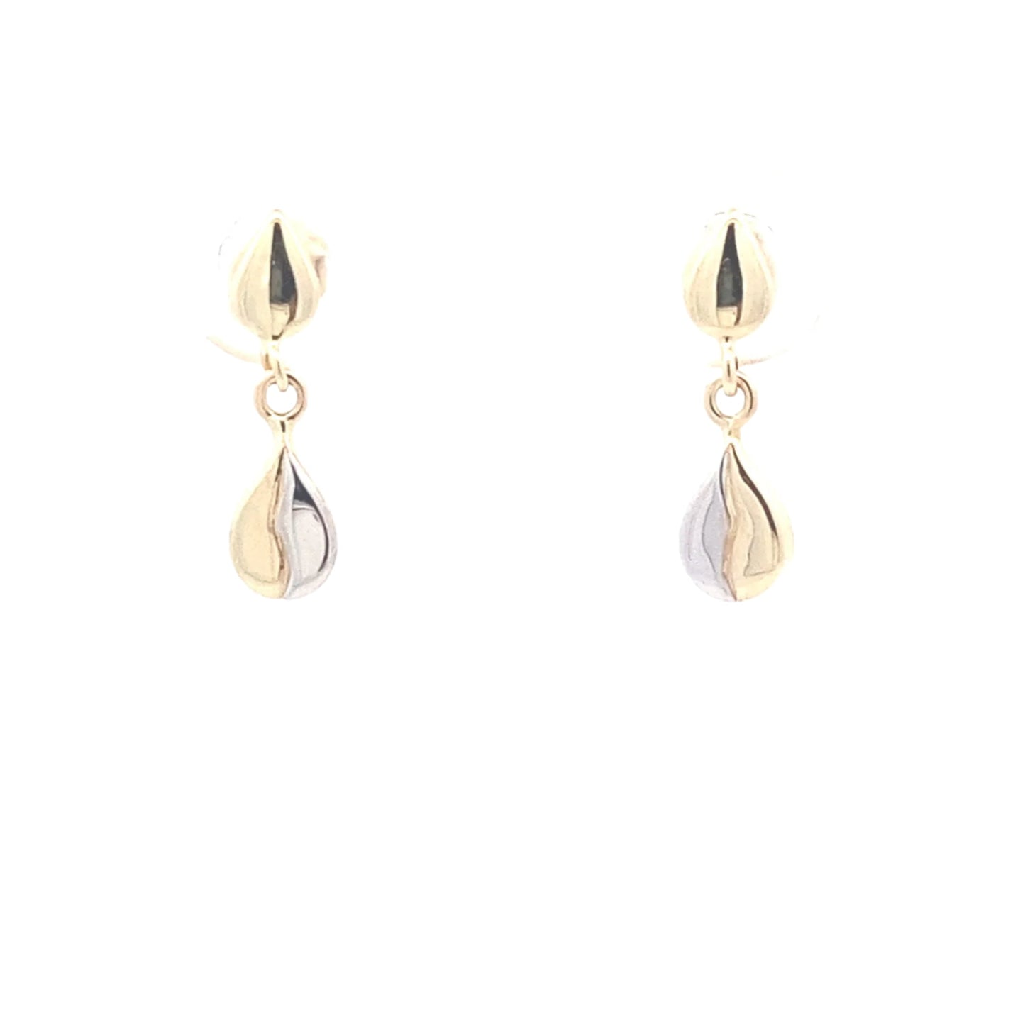 Yellow and white gold drop style earrings Gardiner Brothers