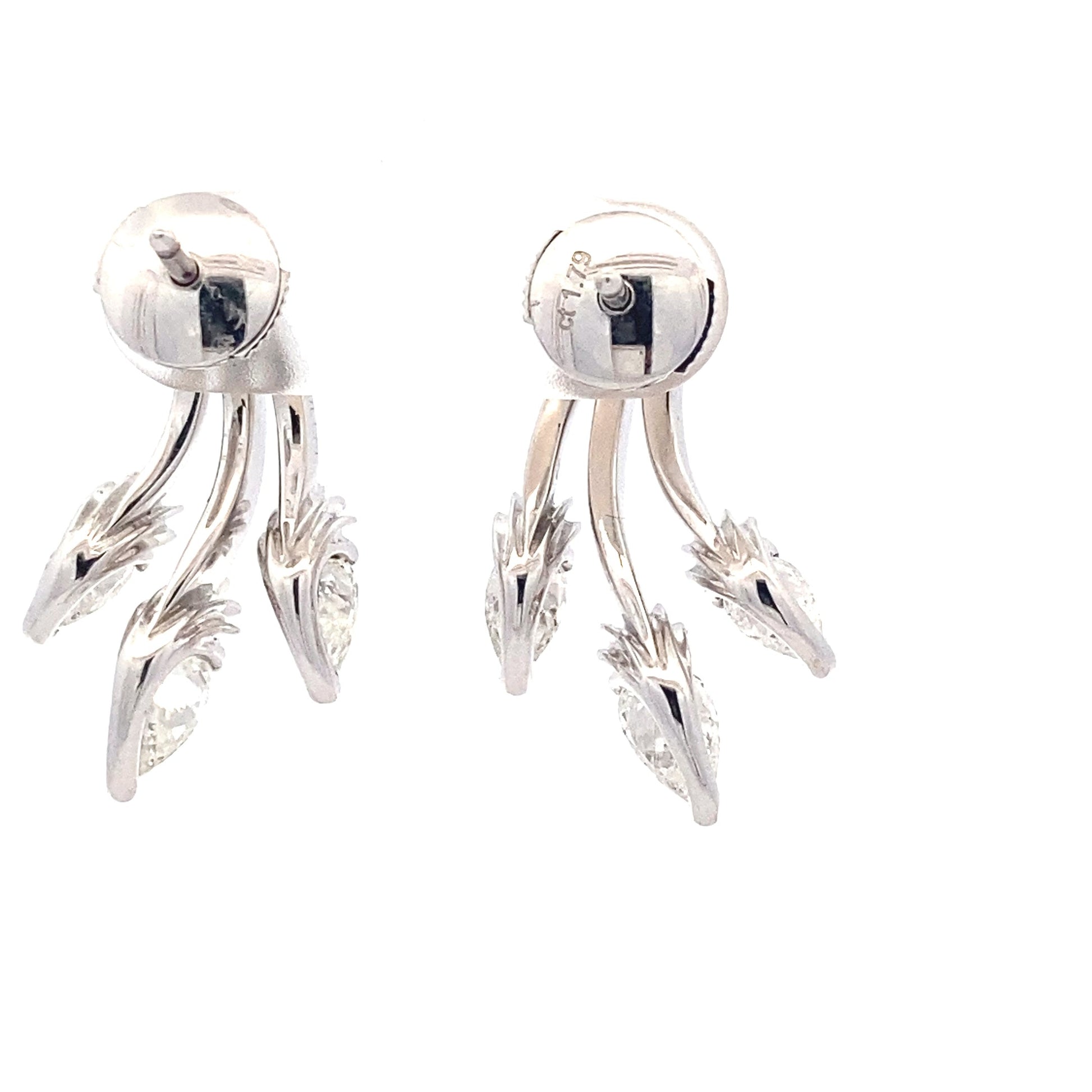 Pear Shaped Diamond Fancy Style Earrings - 1.79cts Gardiner Brothers