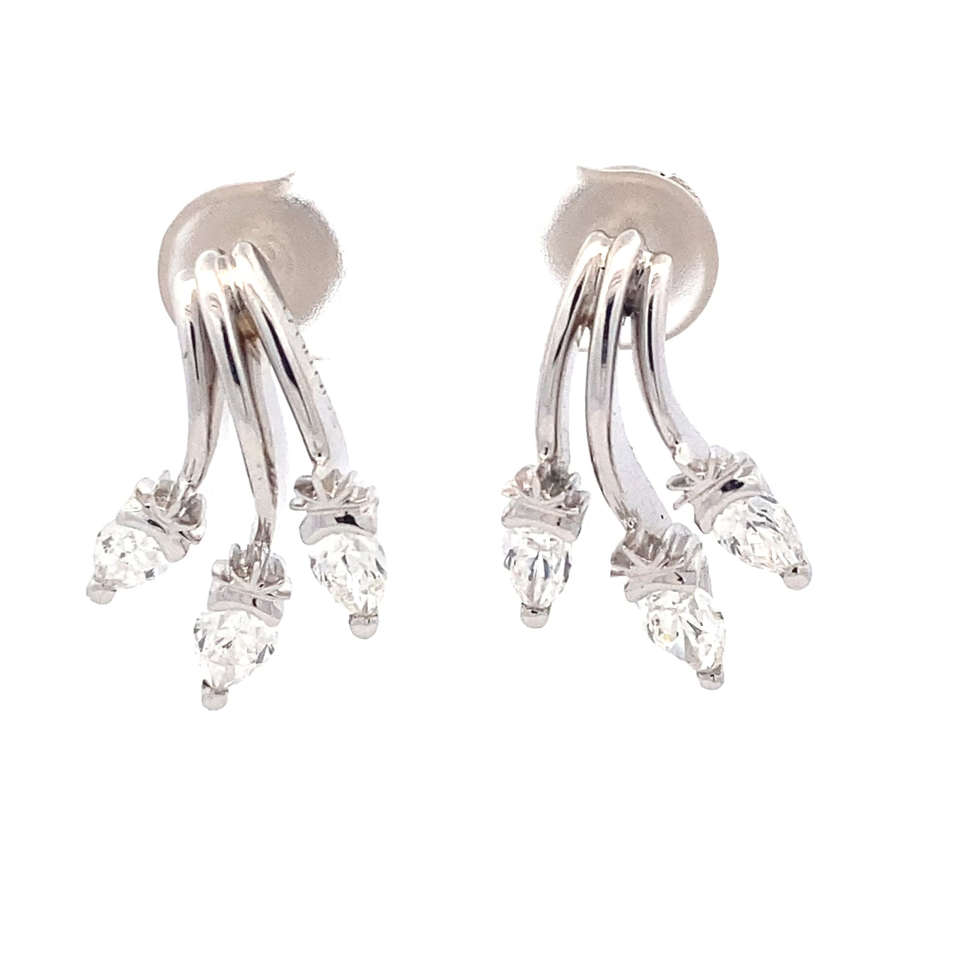 Pear Shaped Diamond Fancy Style Earrings - 1.79cts Gardiner Brothers