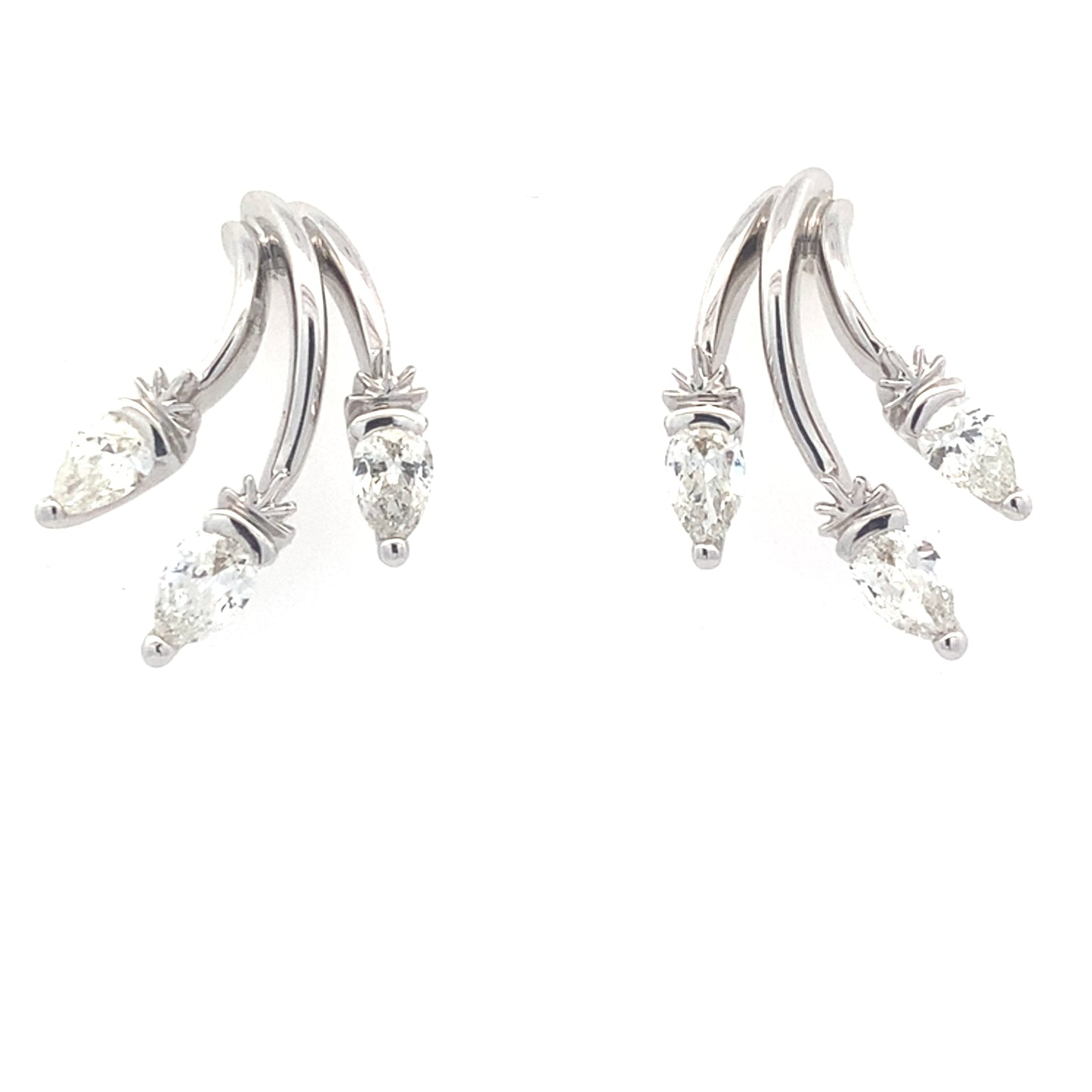 Pear Shaped Diamond Fancy Style Earrings - 1.68cts Gardiner Brothers