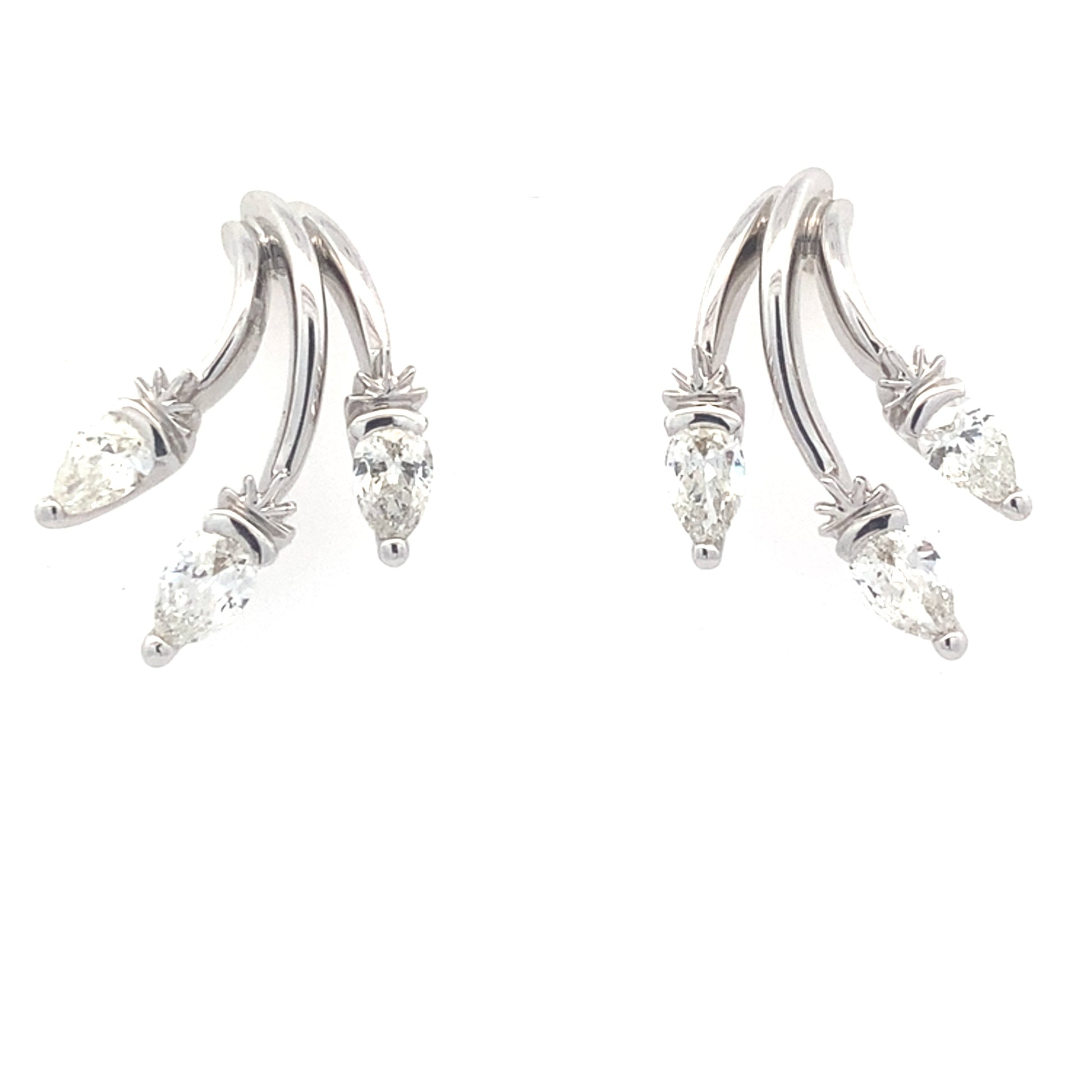 Pear Shaped Diamond Fancy Style Earrings - 1.68cts Gardiner Brothers