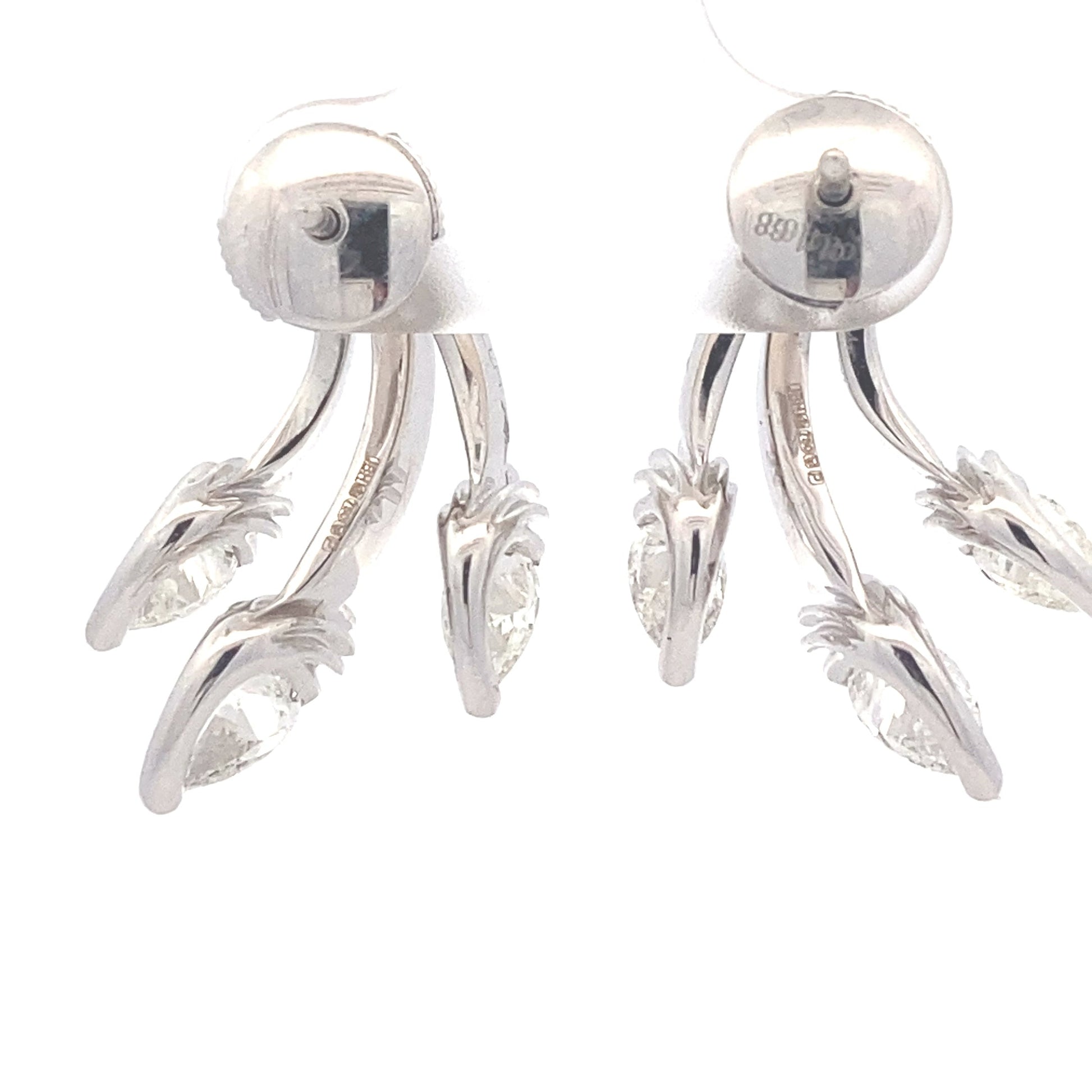 Pear Shaped Diamond Fancy Style Earrings - 1.68cts Gardiner Brothers