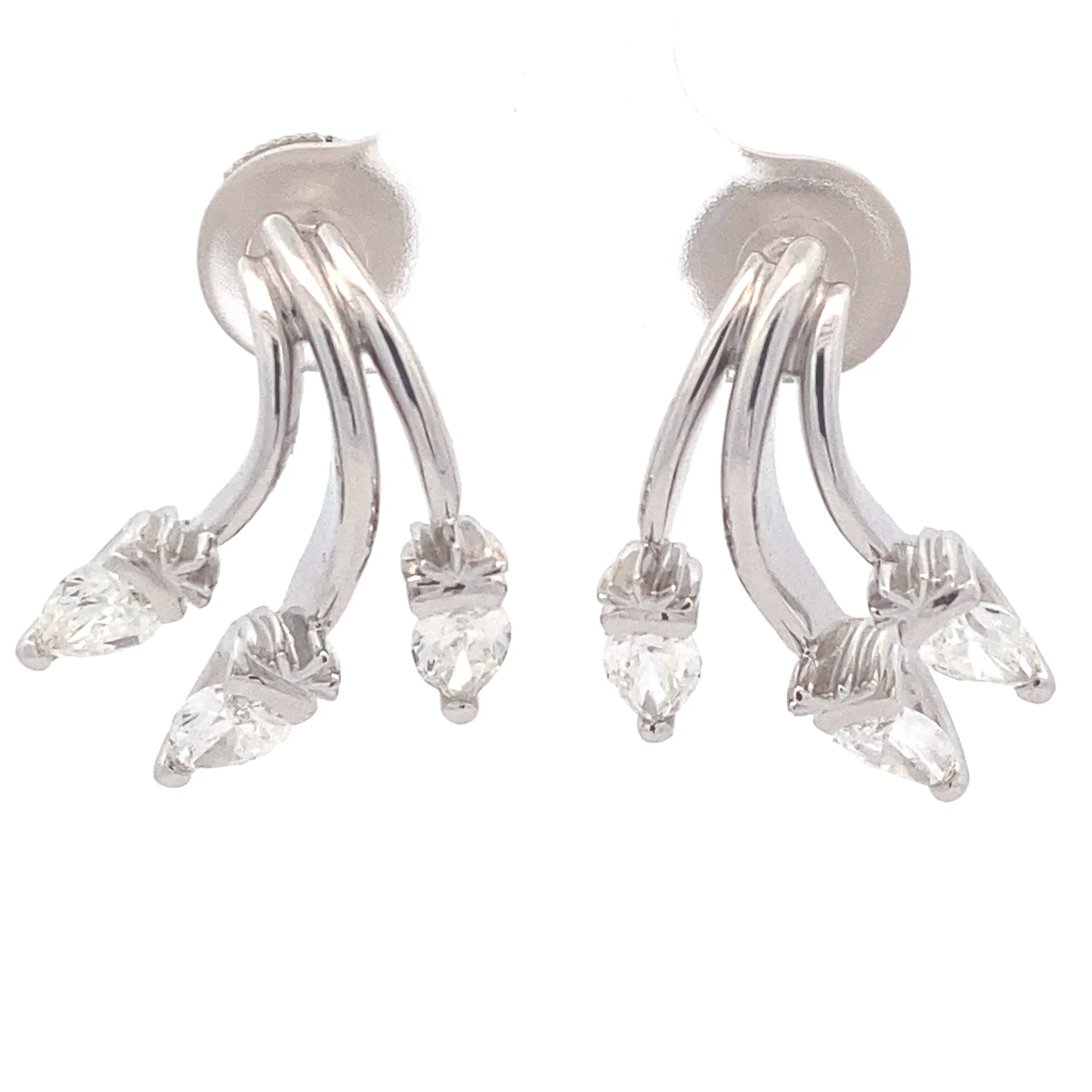 Pear Shaped Diamond Fancy Style Earrings - 1.68cts Gardiner Brothers