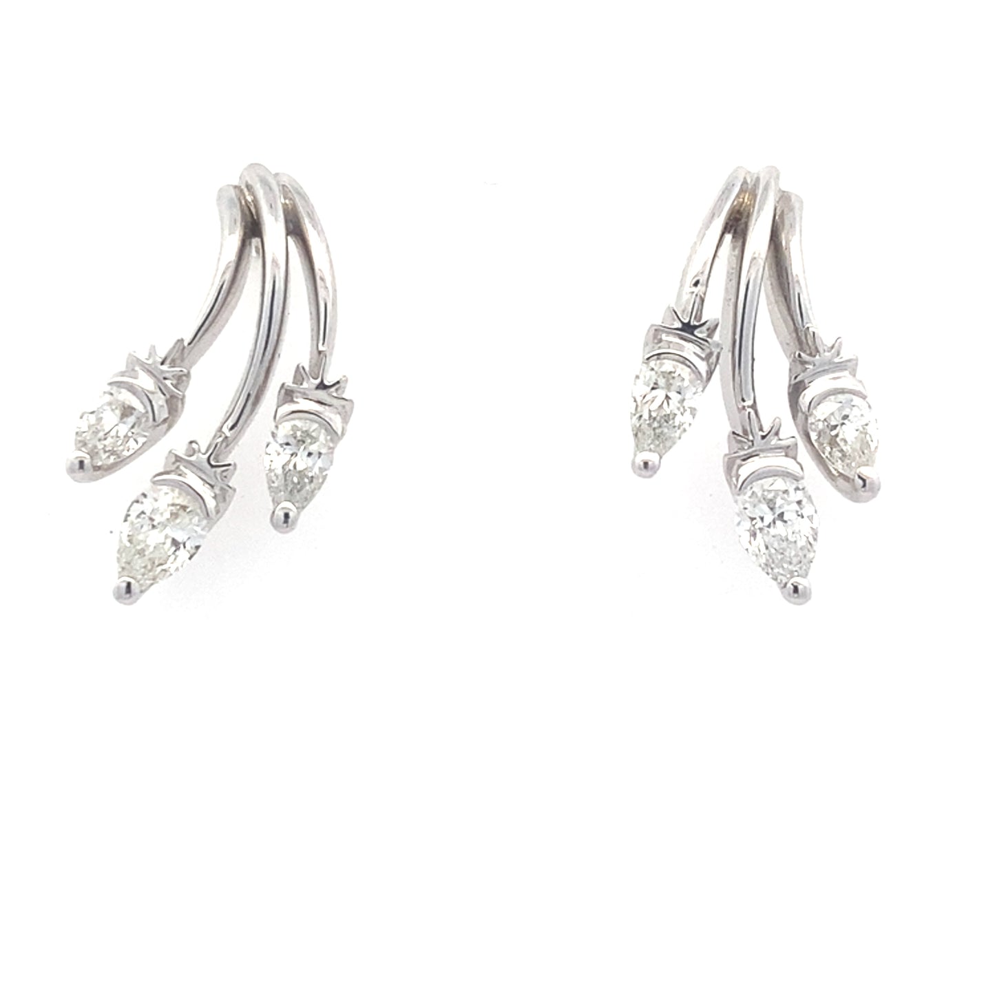 Pear Shaped Diamond Fancy Style earrings - 1.73cts Gardiner Brothers