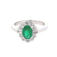 Oval emerald and diamond fancy cluster style ring Gardiner Brothers