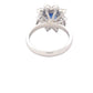 Octagonal shaped sapphire and round brilliant cut diamond cluster style ring Gardiner Brothers