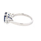 Octagonal Shaped Sapphire and round brilliant cut diamond 3 stone ring Gardiner Brothers