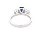 Octagonal Shaped Sapphire and round brilliant cut diamond 3 stone ring Gardiner Brothers