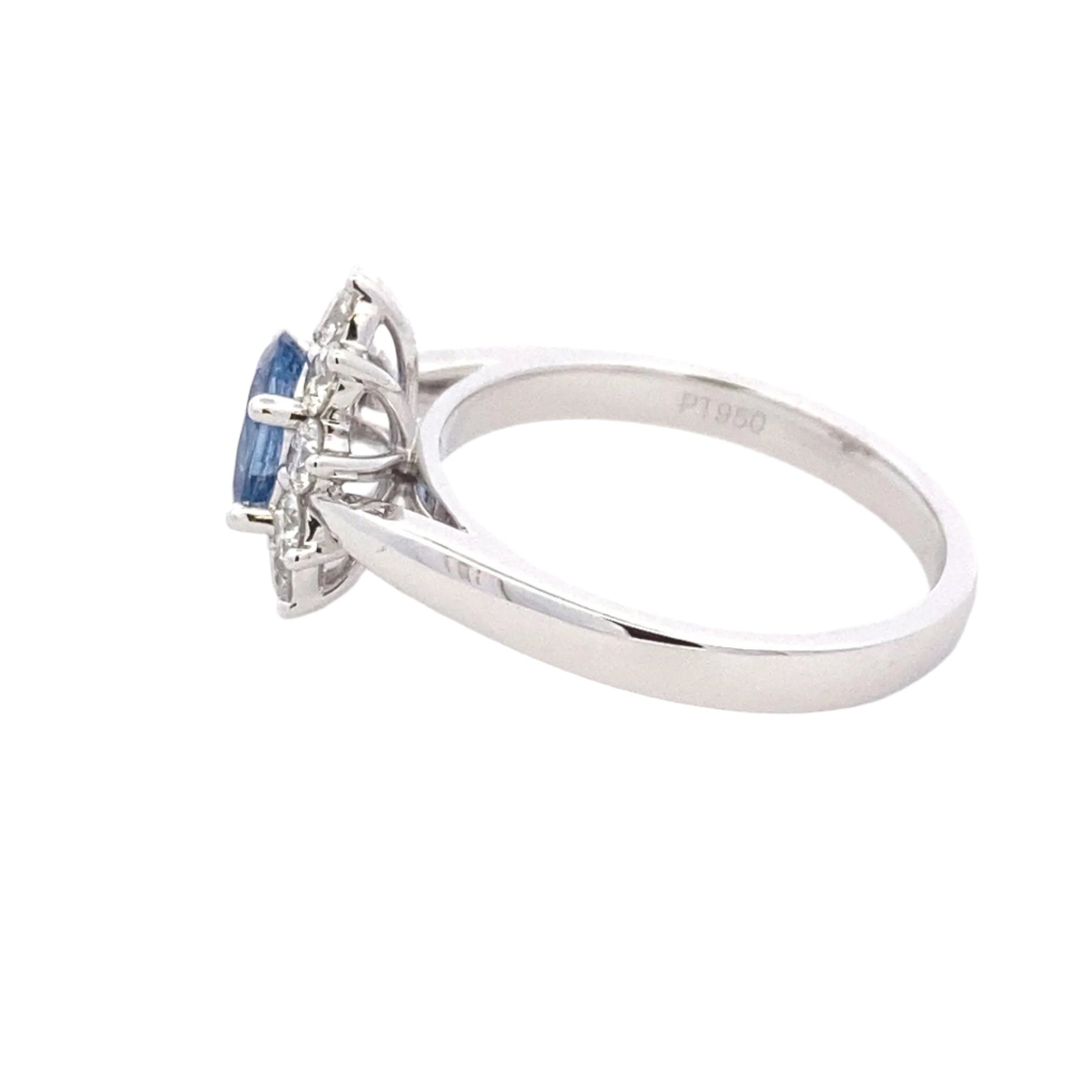 Ceylon sapphire and round brilliant cut diamond cluster ring Gardiner Brothers