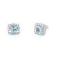 Cushion Shaped Aquamarine and round brilliant cut diamond earrings Gardiner Brothers