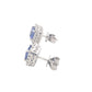 Cushion Shaped Tanzanite and round brilliant cut diamond halo earrings Gardiner Brothers