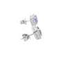Cushion Shaped Tanzanite and round brilliant cut diamond halo earrings Gardiner Brothers