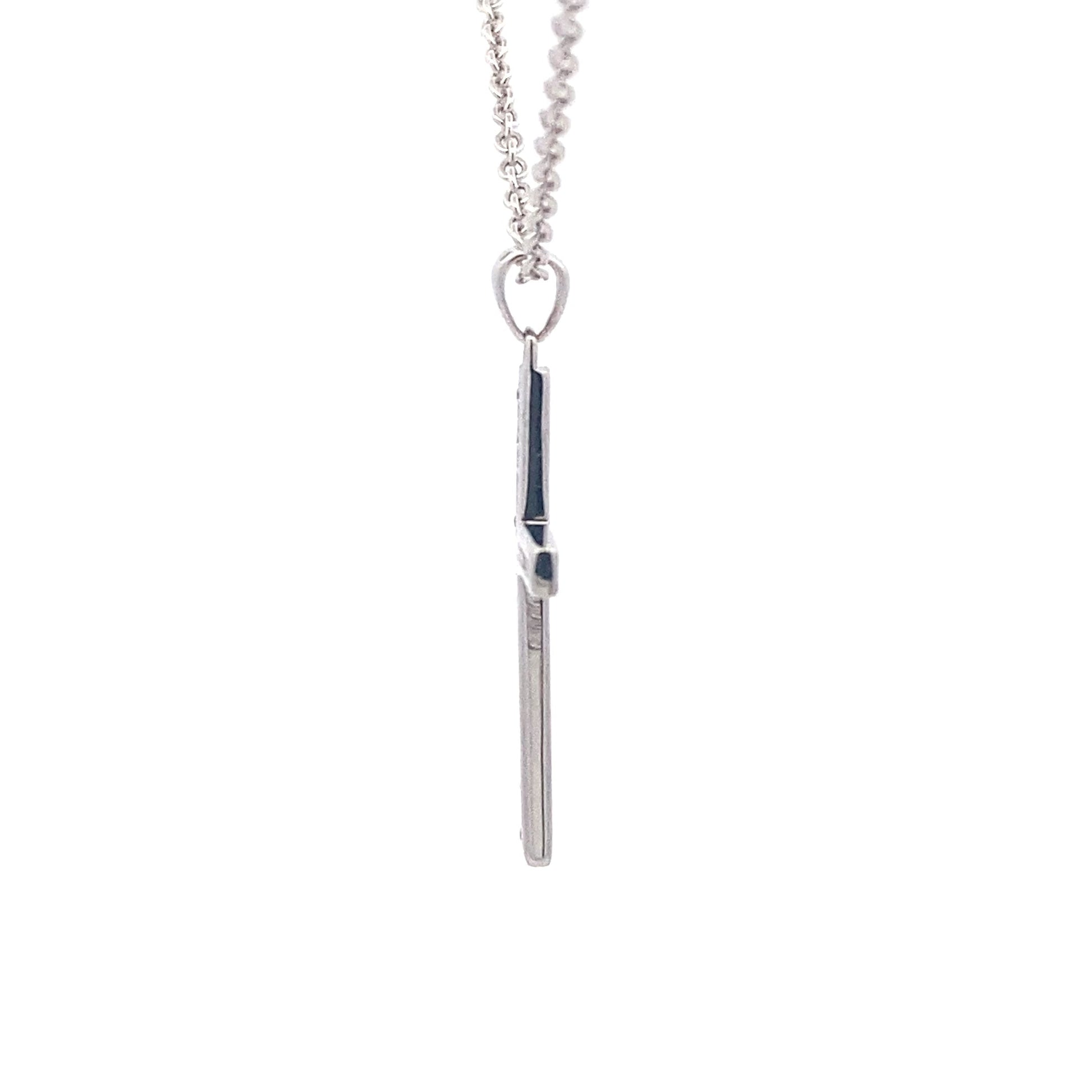 White Gold Cross pendant set with round brilliant cut diamonds Gardiner Brothers