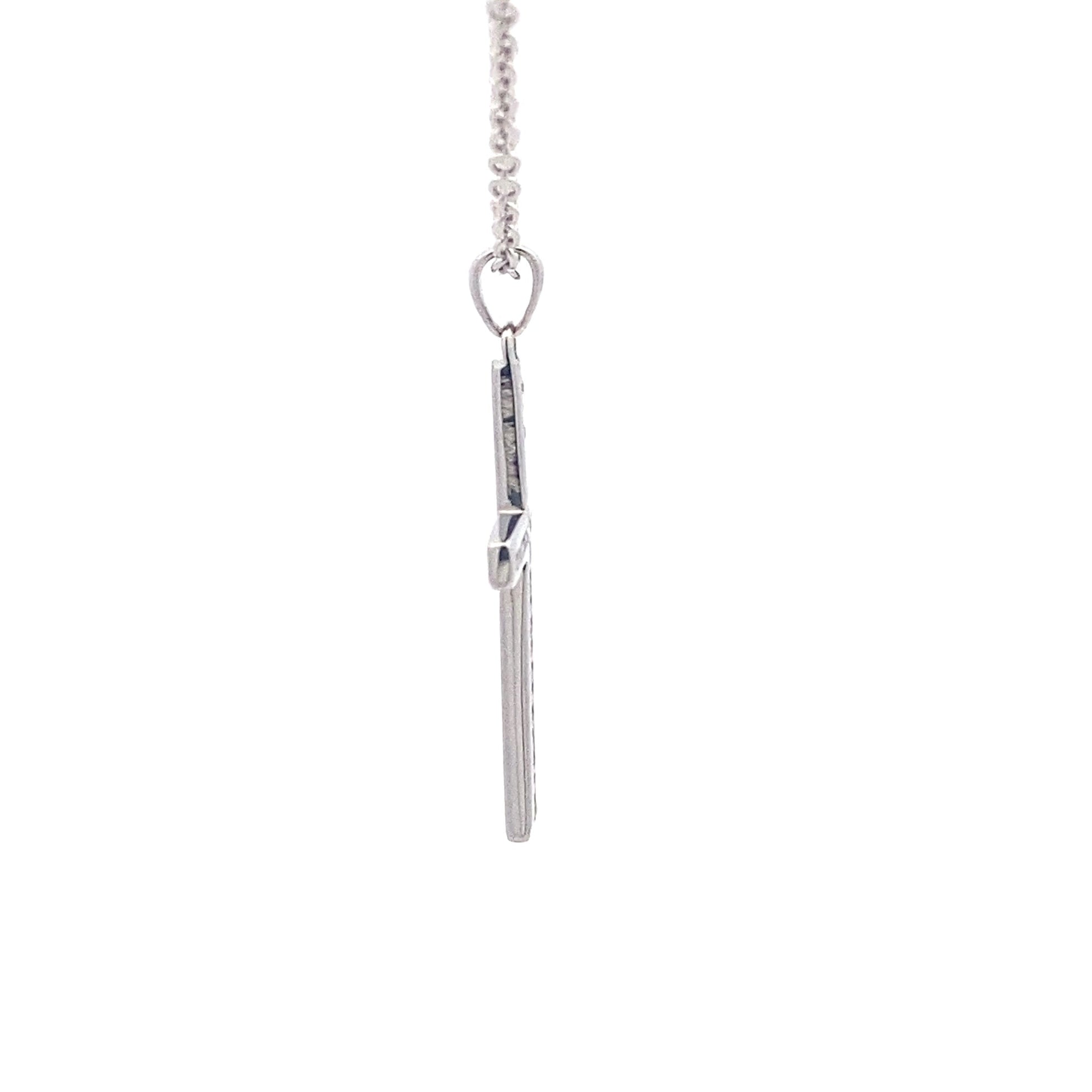 White Gold Cross pendant set with round brilliant cut diamonds Gardiner Brothers