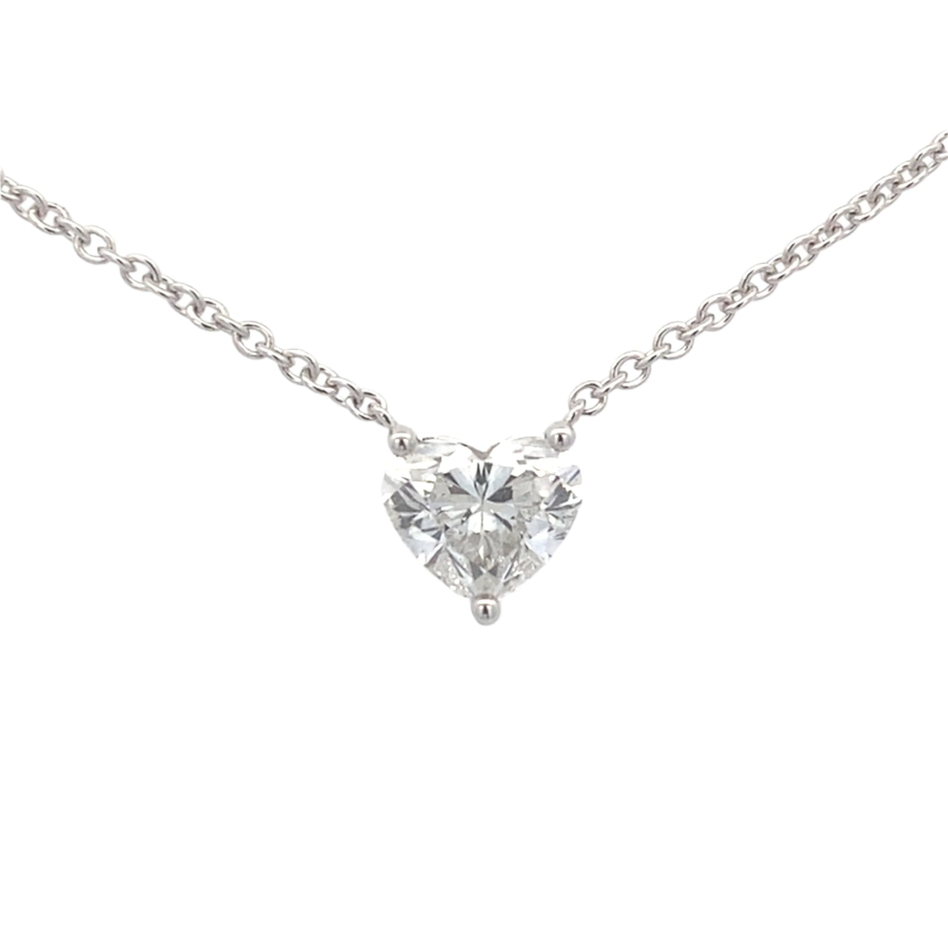 Heart Shaped diamond, floating solitaire pendant - 1.01cts Gardiner Brothers