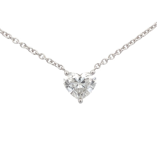 Heart Shaped diamond, floating solitaire pendant - 1.01cts Gardiner Brothers