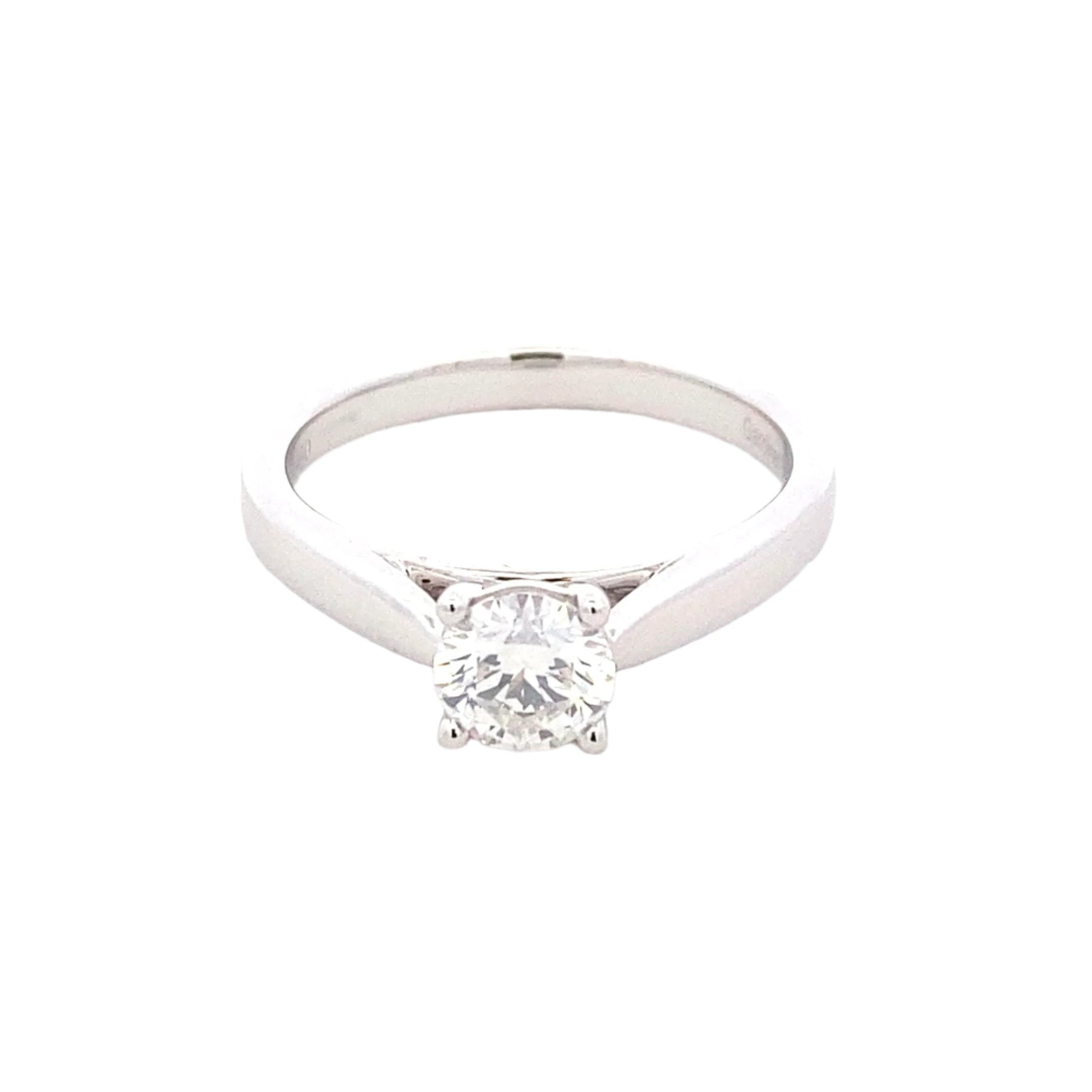 Platinum Round Brilliant Cut Diamond Solitaire Ring - 0.61cts Gardiner Brothers