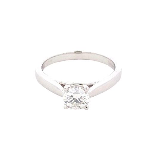 Platinum Round Brilliant Cut Diamond Solitaire Ring - 0.61cts Gardiner Brothers