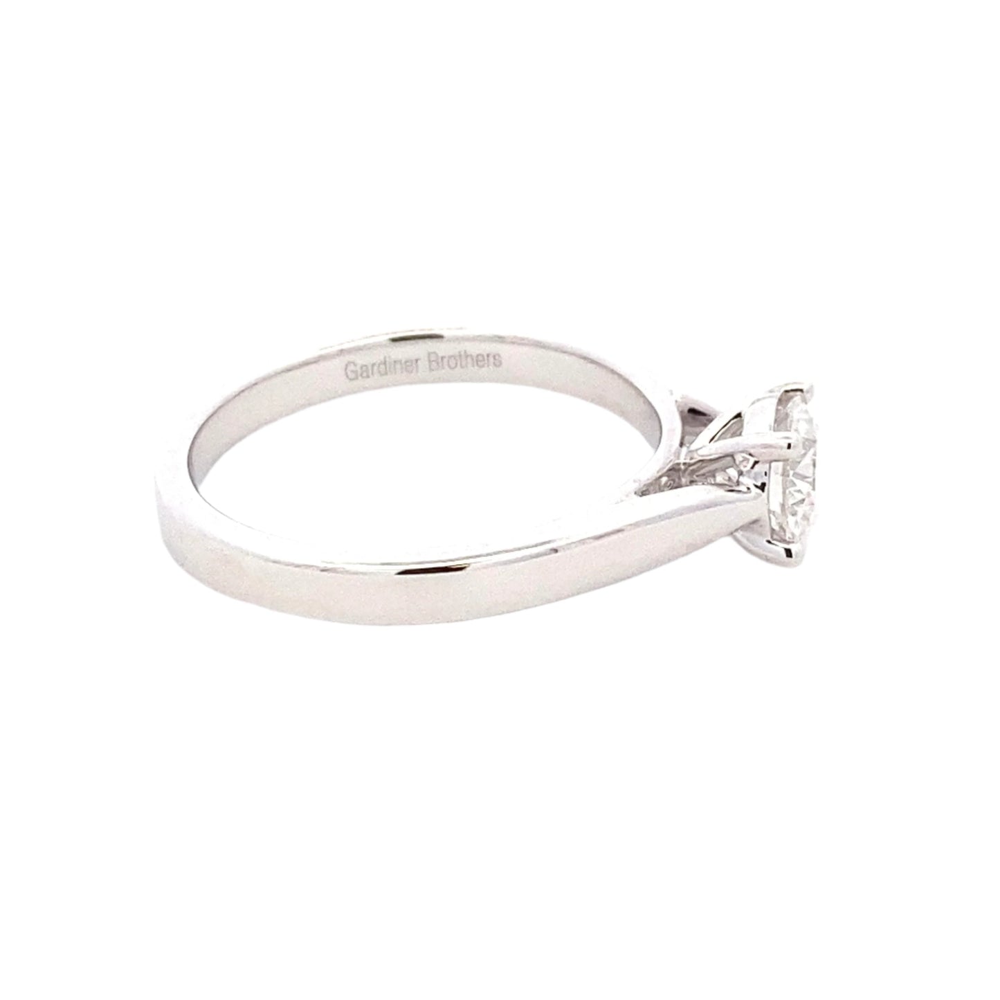 Platinum Round Brilliant Cut Diamond Solitaire Ring - 0.61cts Gardiner Brothers