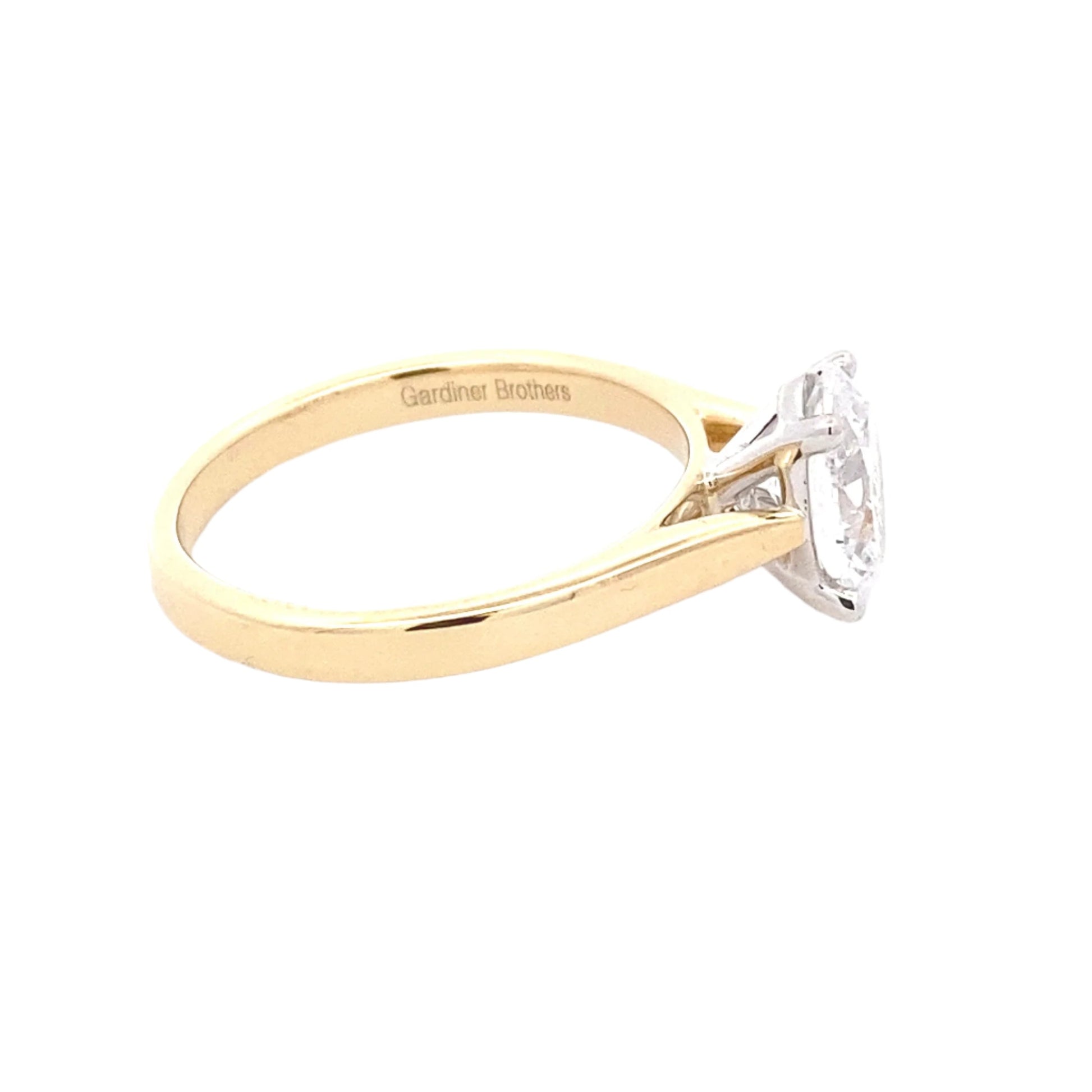 Yellow Gold Oval Shaped Diamond Solitaire Ring - 1.20cts Gardiner Brothers
