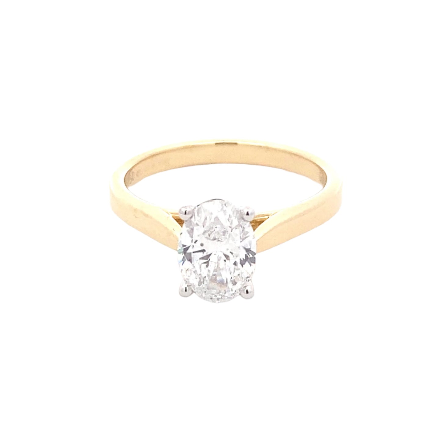 Yellow Gold Oval Shaped Diamond Solitaire Ring - 1.20cts Gardiner Brothers