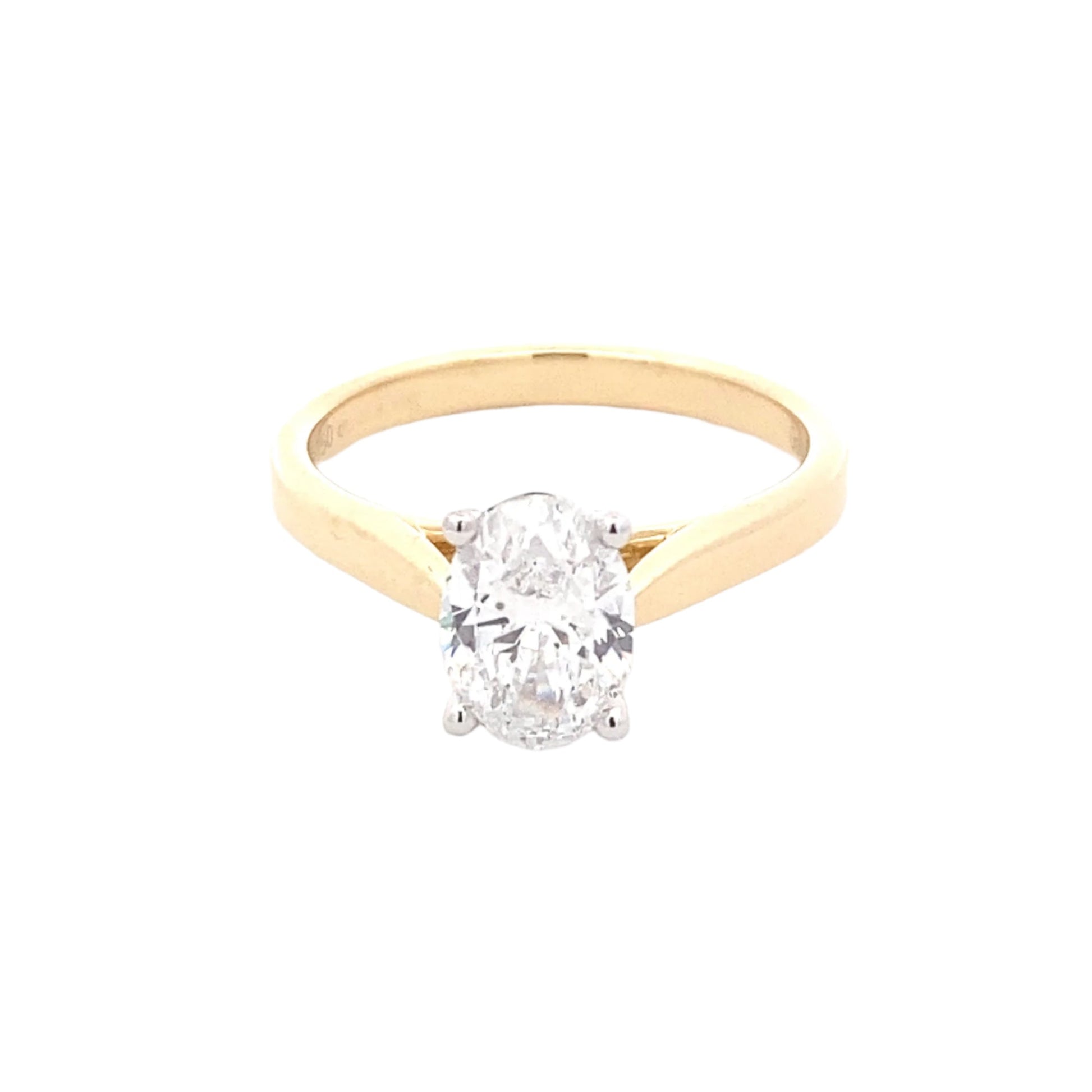 Yellow Gold Oval Shaped Diamond Solitaire Ring - 1.20cts Gardiner Brothers