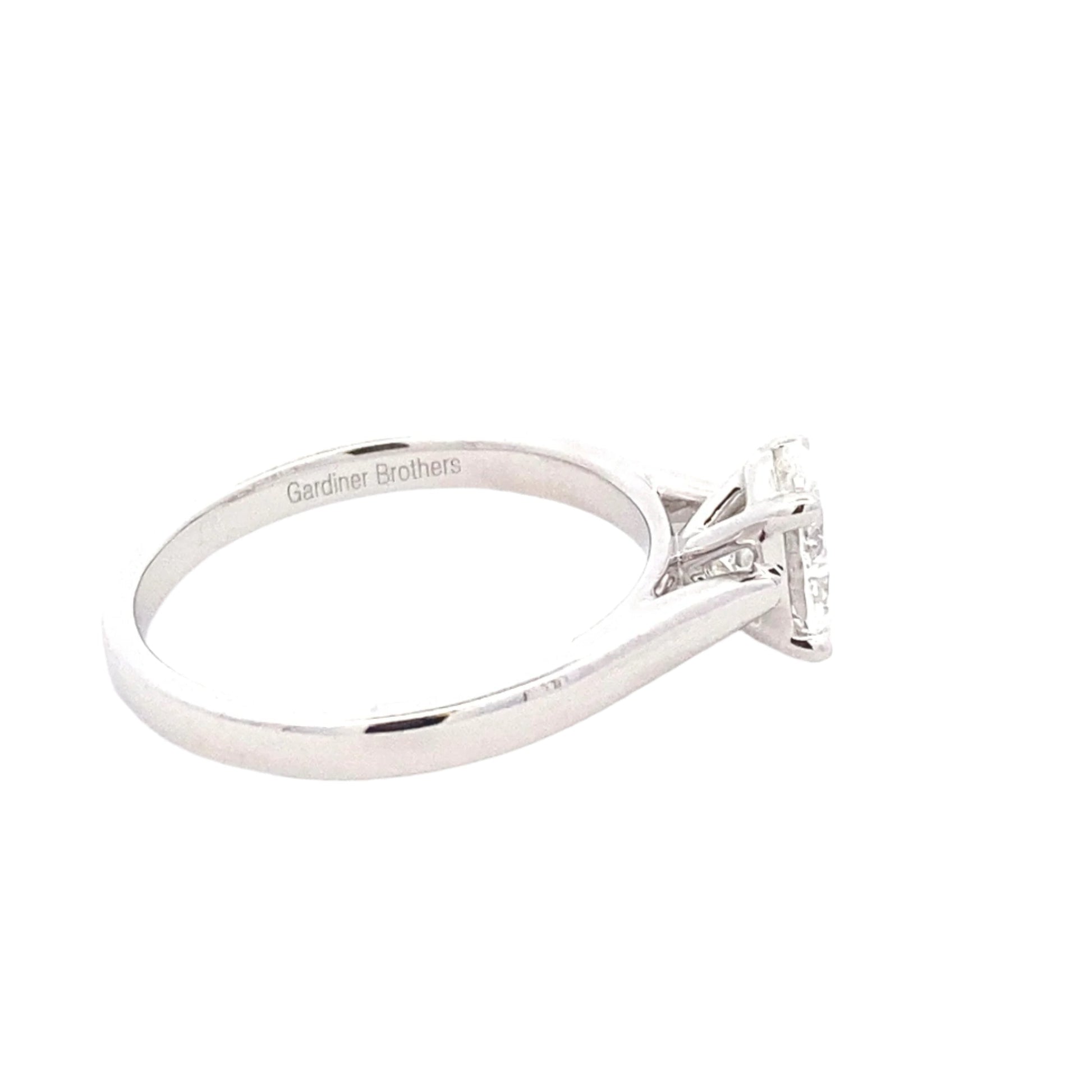 Platinum Oval Shaped Diamond Solitaire Ring - 0.91cts Gardiner Brothers