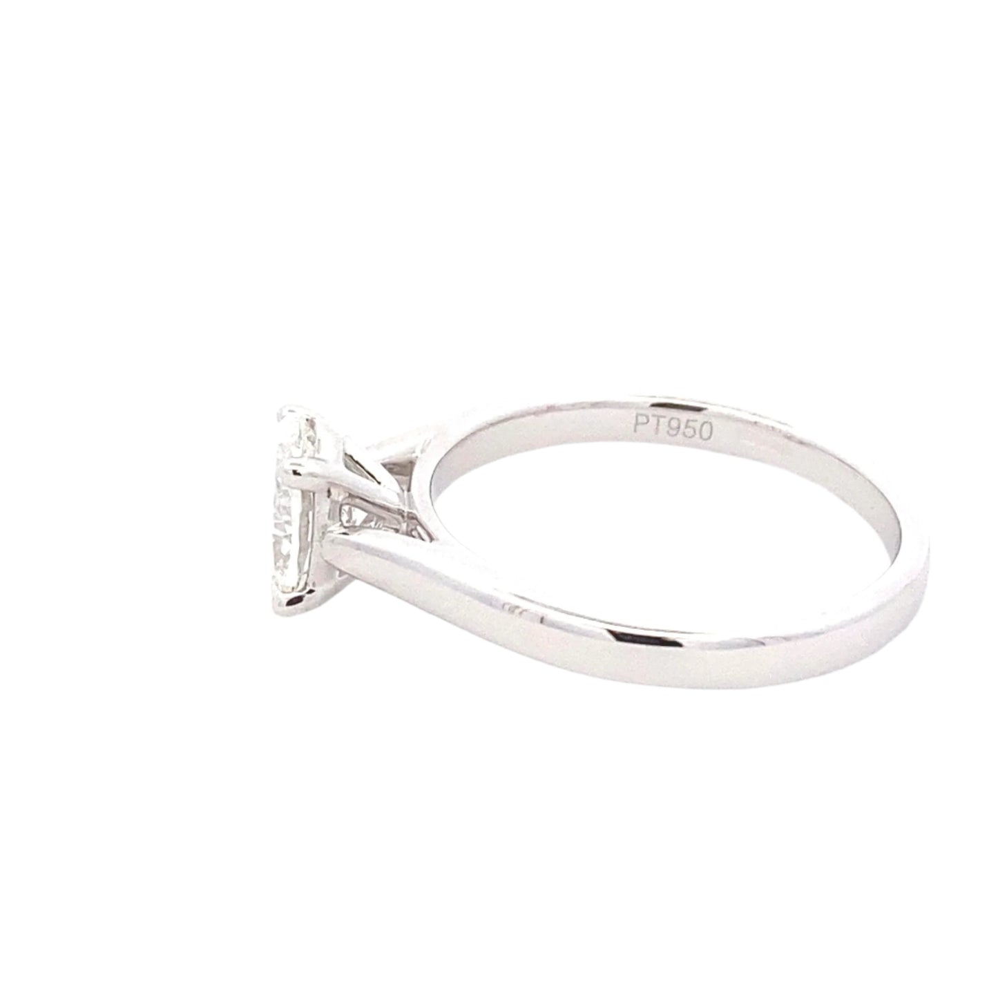 Platinum Oval Shaped Diamond Solitaire Ring - 0.91cts Gardiner Brothers