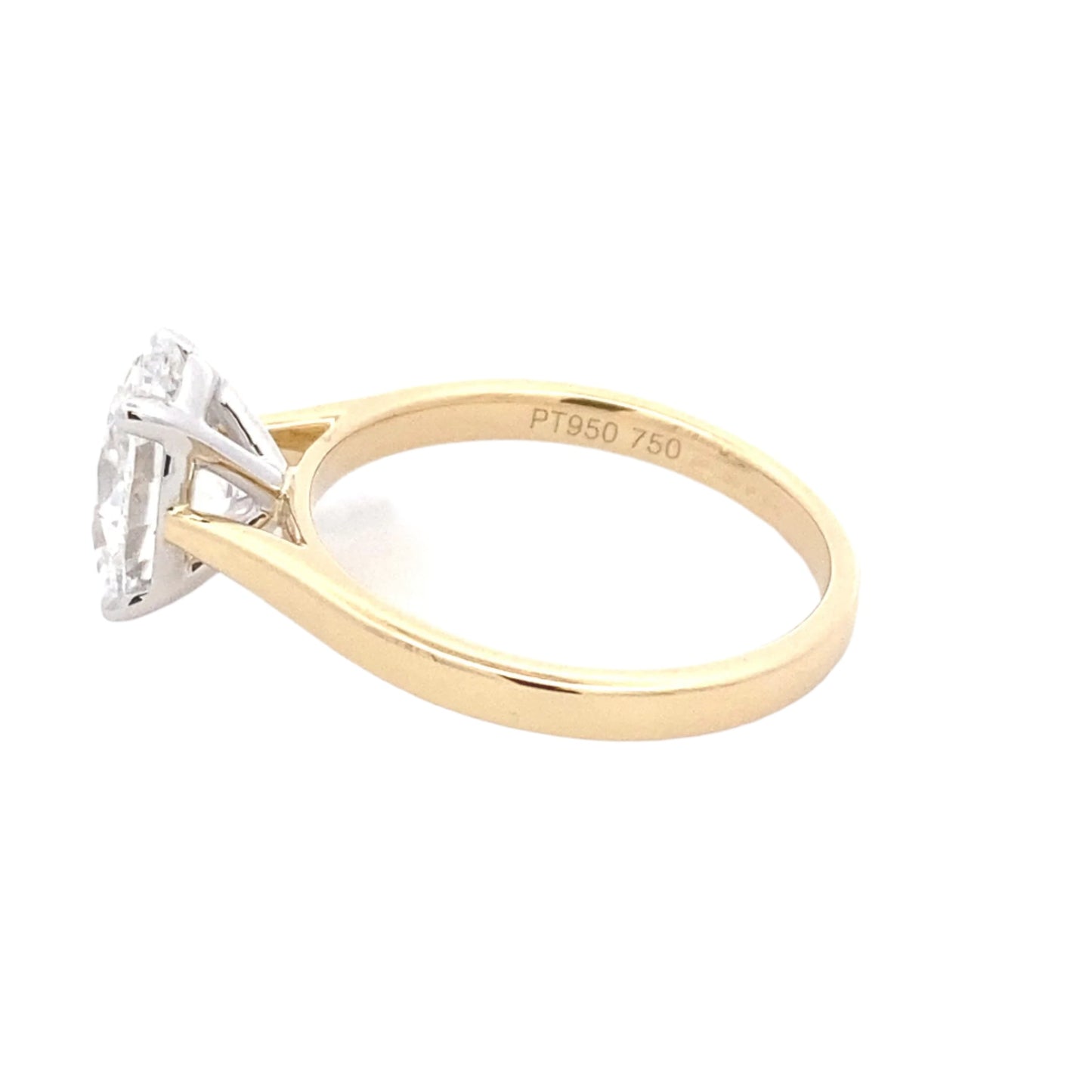 Yellow Gold Oval shaped diamond solitaire ring - 2.01cts Gardiner Brothers