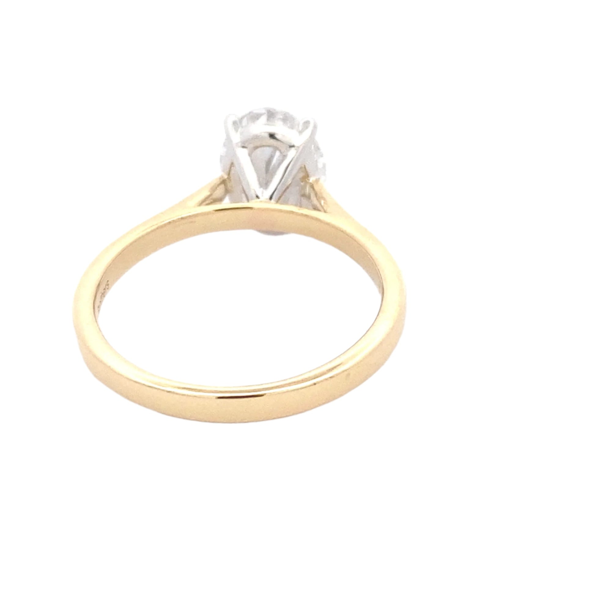 Yellow Gold Oval shaped diamond solitaire ring - 2.01cts Gardiner Brothers