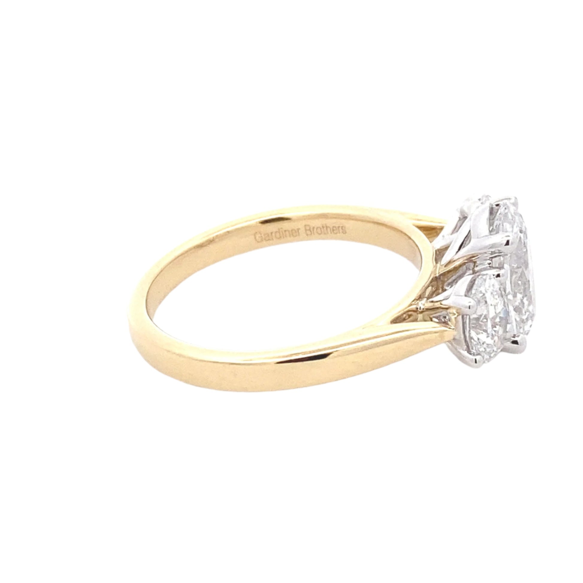 Oval Shaped Diamond 3 stone ring - 2.33cts Gardiner Brothers