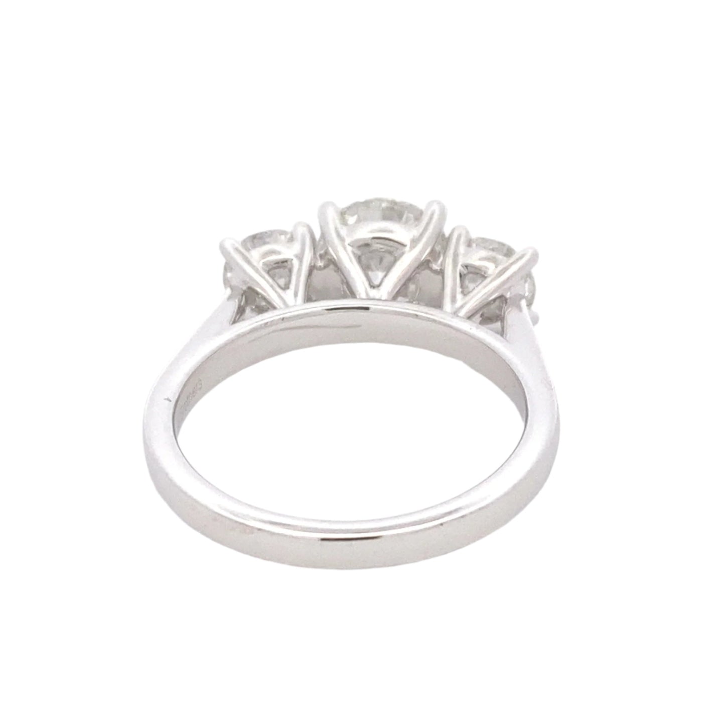 Platinum Round brilliant cut diamond 3 stone ring - 2.57cts Gardiner Brothers