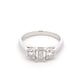 Platinum Emerald and round brilliant cut diamond 3 stone ring - 1.00cts Gardiner Brothers