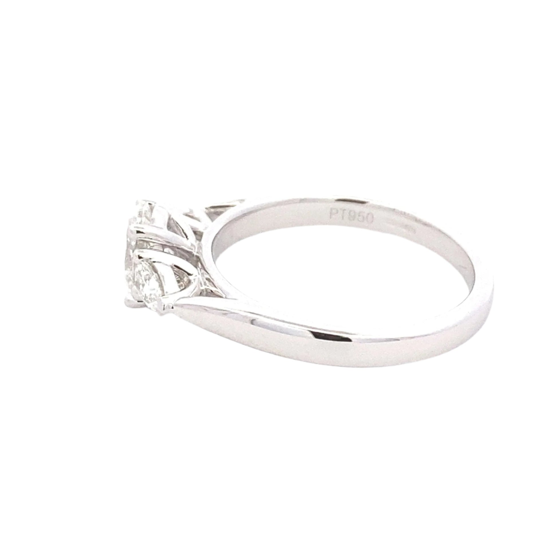 Oval and pear shaped diamond 3 stone ring - 1.00cts Gardiner Brothers