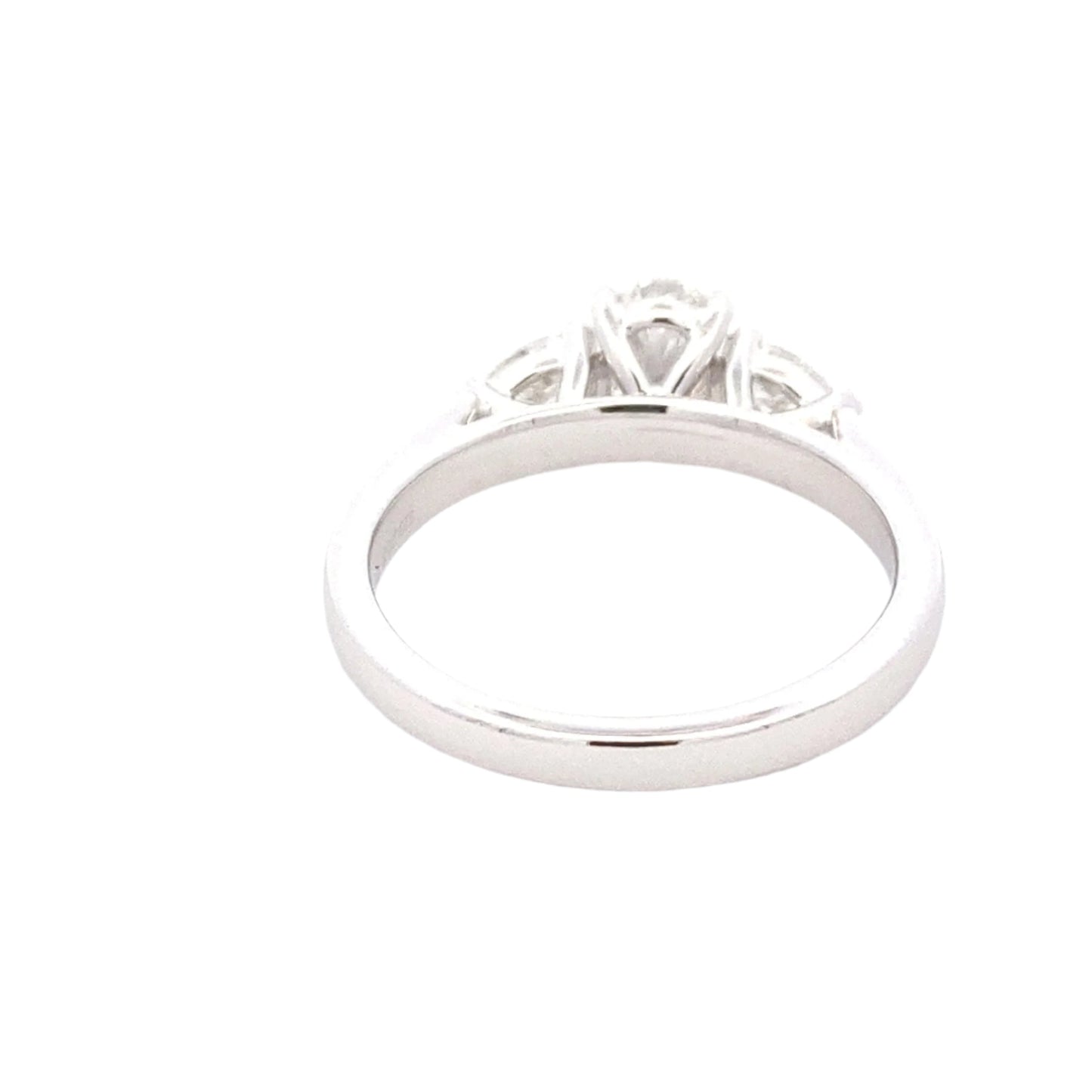 Platinum Oval and pear shaped diamond 3 stone ring - 1.00cts Gardiner Brothers