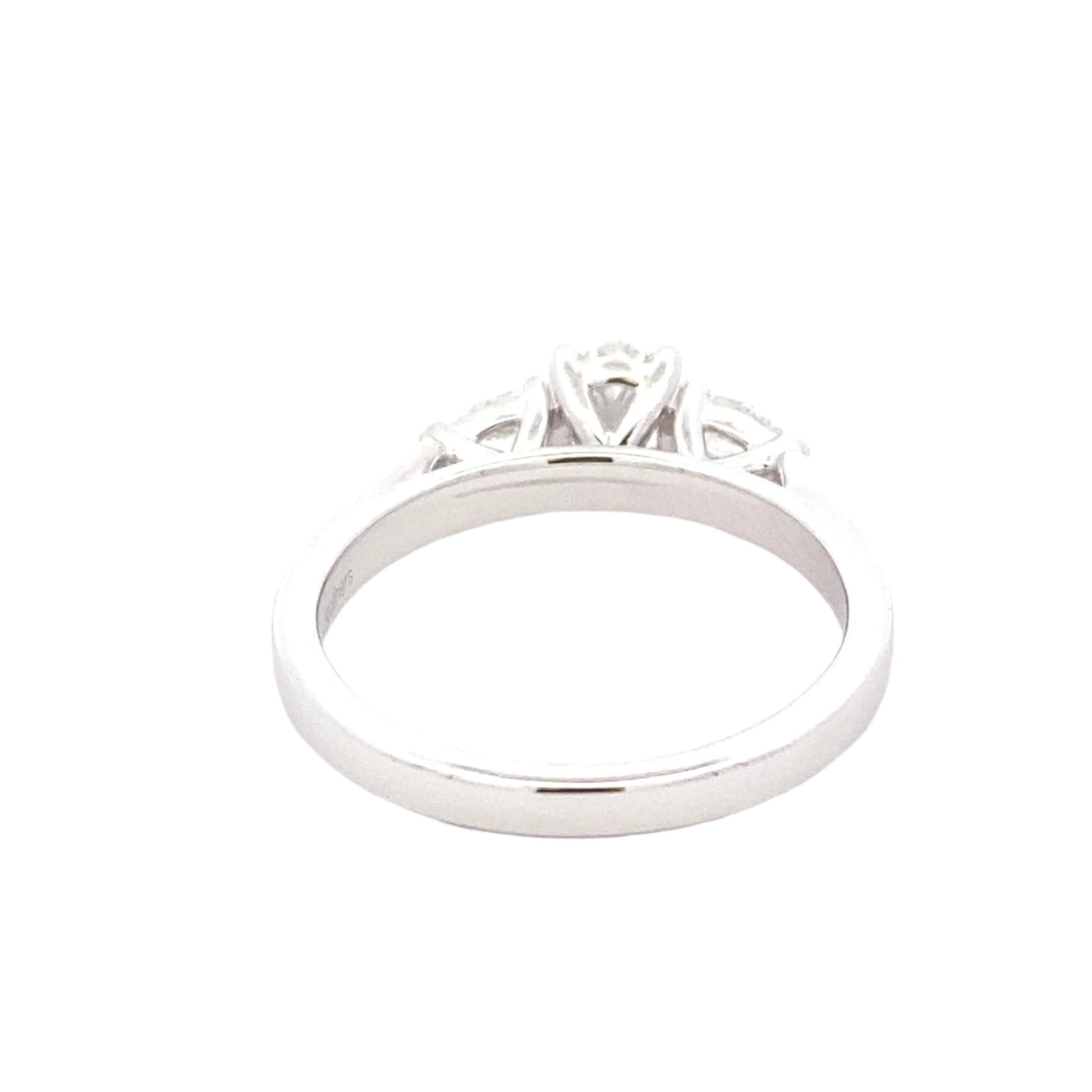 Platinum Oval and pear shaped diamond 3 stone ring - 0.80cts Gardiner Brothers