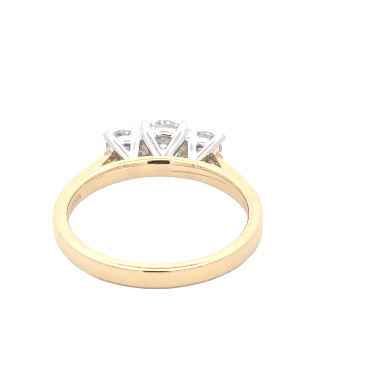 Yellow Gold Round brilliant cut diamond 3 stone ring - 0.80cts Gardiner Brothers