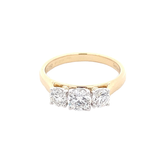 Round Brilliant cut diamond 3 stone ring - 1.03cts Gardiner Brothers