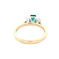 Octagonal emerald and emerald cut diamond 3 stone ring Gardiner Brothers