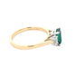 Octagonal emerald and emerald cut diamond 3 stone ring Gardiner Brothers