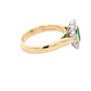 Oval emerald and round brilliant cut diamond vintage style cluster ring Gardiner Brothers