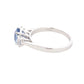 Oval Shaped Ceylon Sapphire and oval diamond 3 stone ring Gardiner Brothers